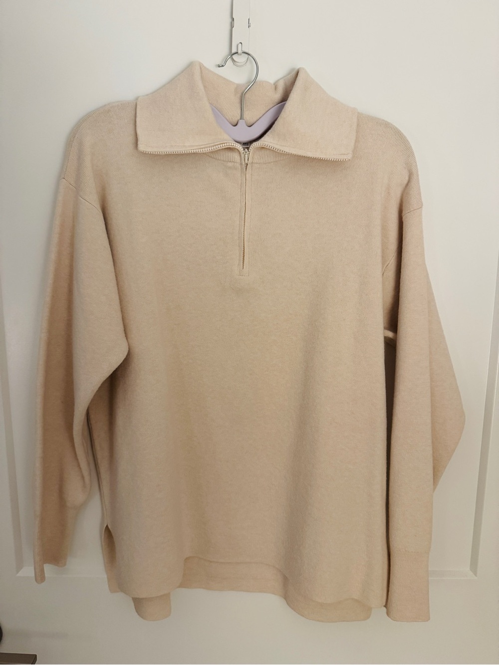 Women's Quarter-Zip Sweater Pullover - Beige